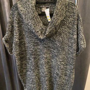 NWT Brand United States Womens  Sweater Marled Black/Grey 1X